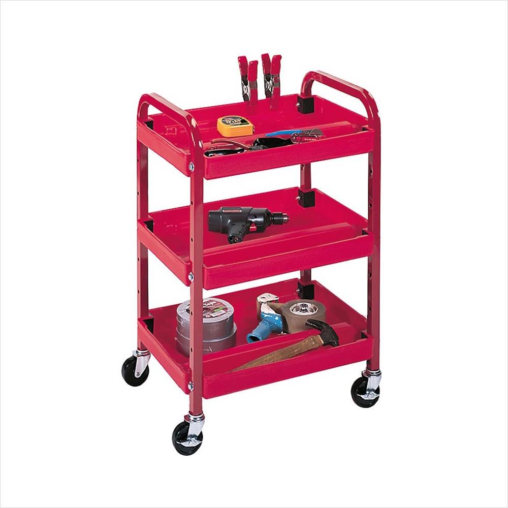 Red 3-Shelf Utility Cart D58537