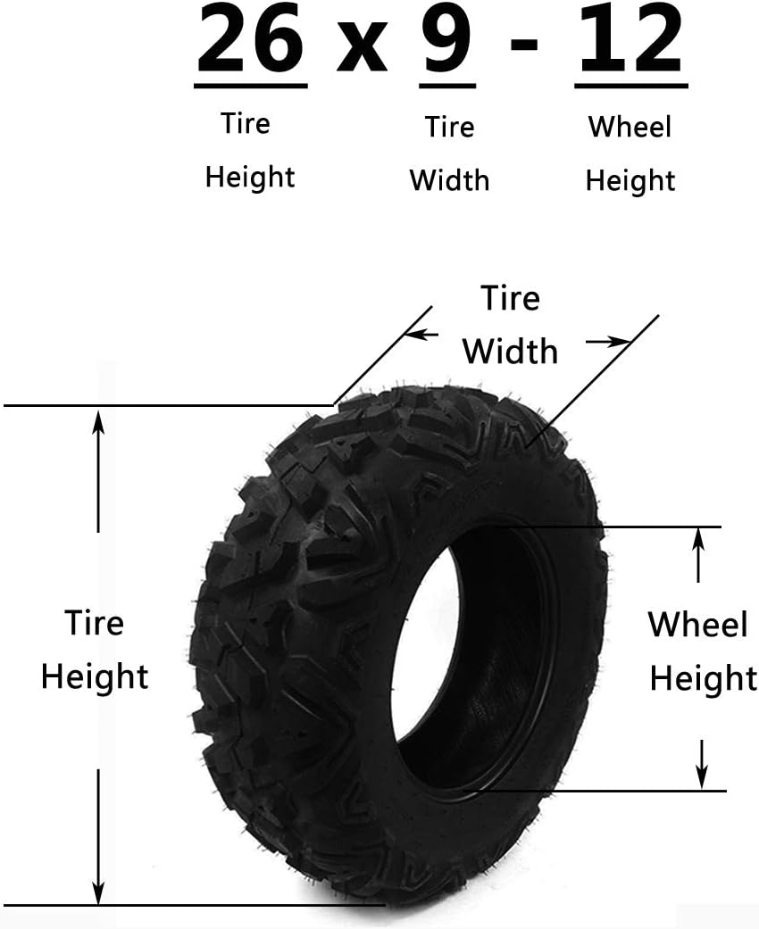 Set of 2 26x9-12 All-Terrain 6 Ply Tubeless Tires D41982