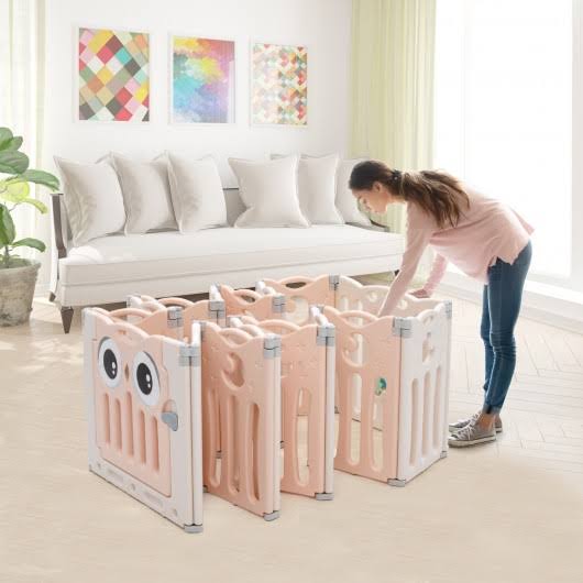 Pink Baby Activity Center Play Yard with Lock Door J714