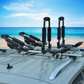 Kayak Roof Rack for 2 Kayaks, J-Style Universal Kayak Racks, Folding Kayak Carrier, 2 Pair F90867