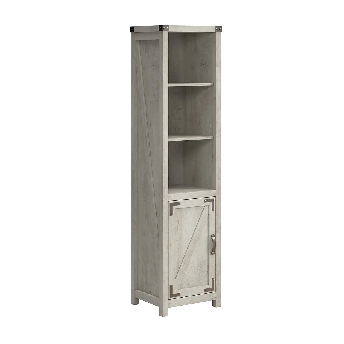 Tall Narrow 5 Shelf Bookcase with Door A6359