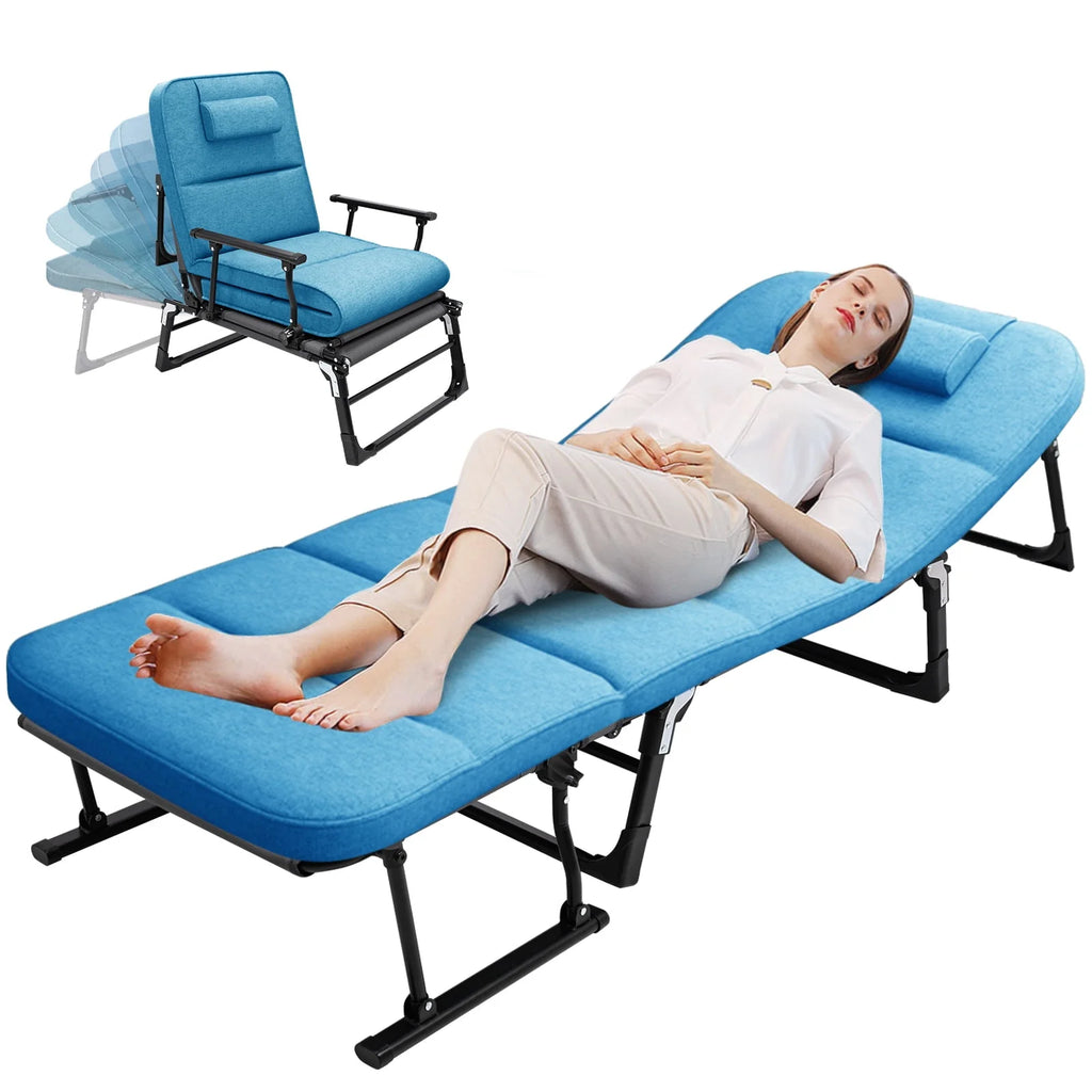 3 in 1 Folding Camping Cot Bed with Mattress & Pillow F5920