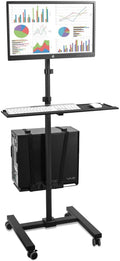Rolling Computer Cart with Monitor Mount and CPU Holder B864879