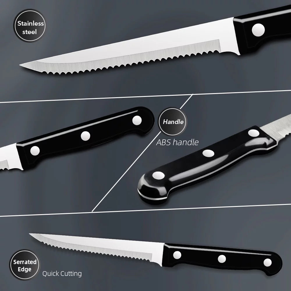20-Piece Stainless Steel Silverware Set with Steak Knives R196428