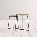 2 Piece Nesting Tables Light Gray I4346