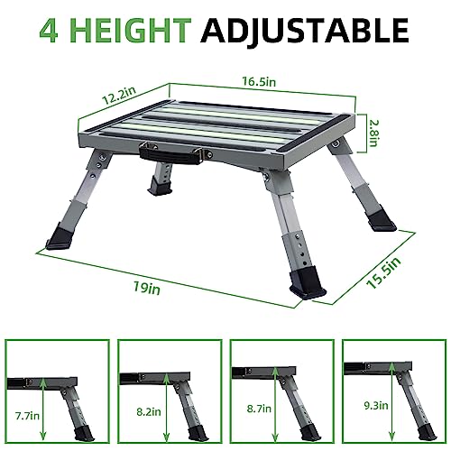 Portable Foldable Anti-Slip Aluminum RV Steps with Handles V6939