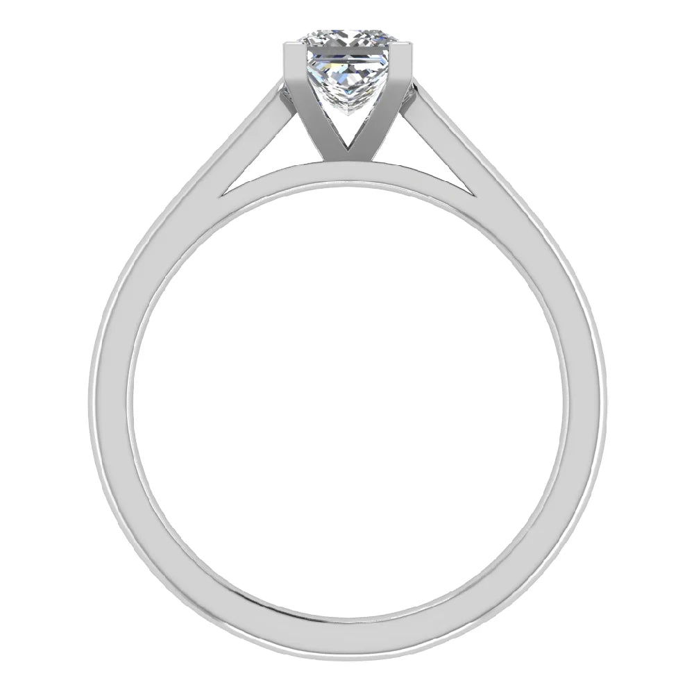 18K White Gold Princess Solitaire Diamond Ring 0.50 Carat I505