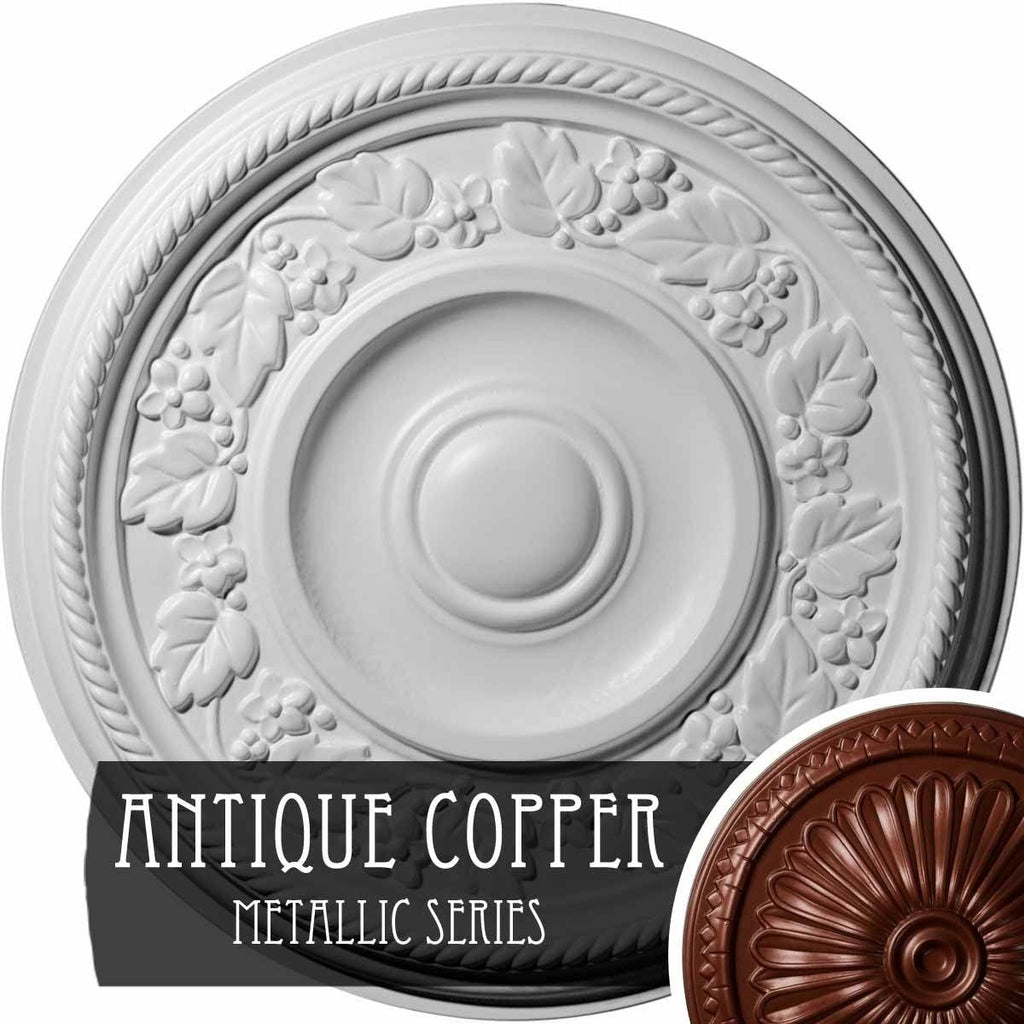16 1/8x22OD x 3/4x22P Hand-Painted Ceiling Medallion U3043