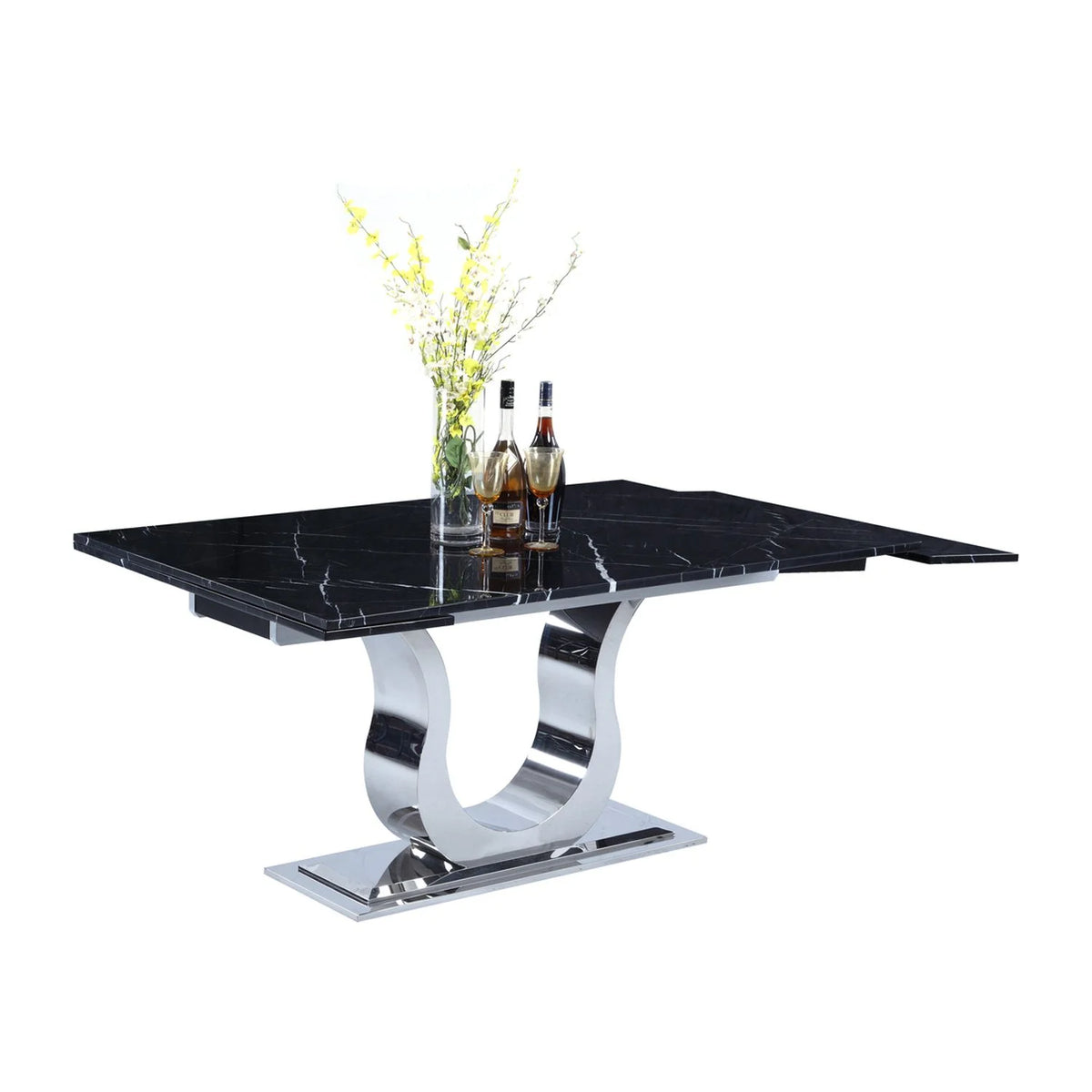 Contemporary Marble Top Extendable Dining Table U757603