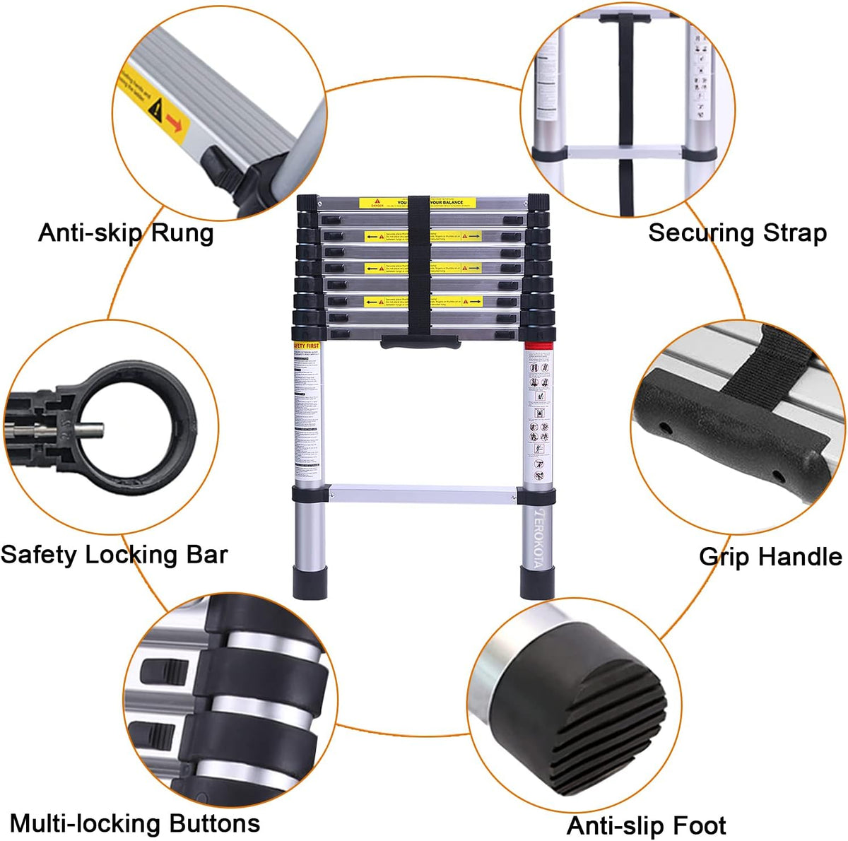 9.5FT Aluminum Telescoping Ladder E17126