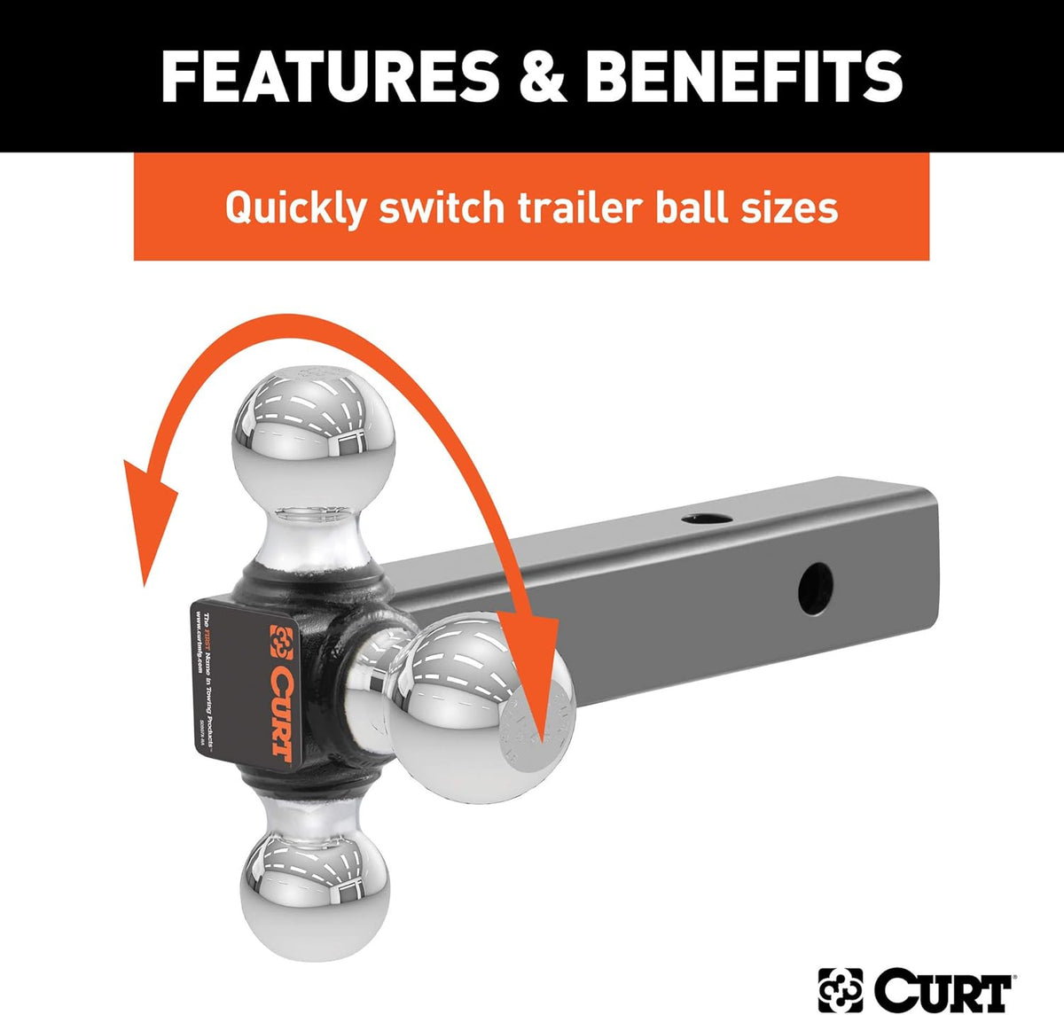 Multi-Ball Trailer Hitch Ball Mount, 2-Inch Receiver, 10,000 lbs, Pack of 2 F5659