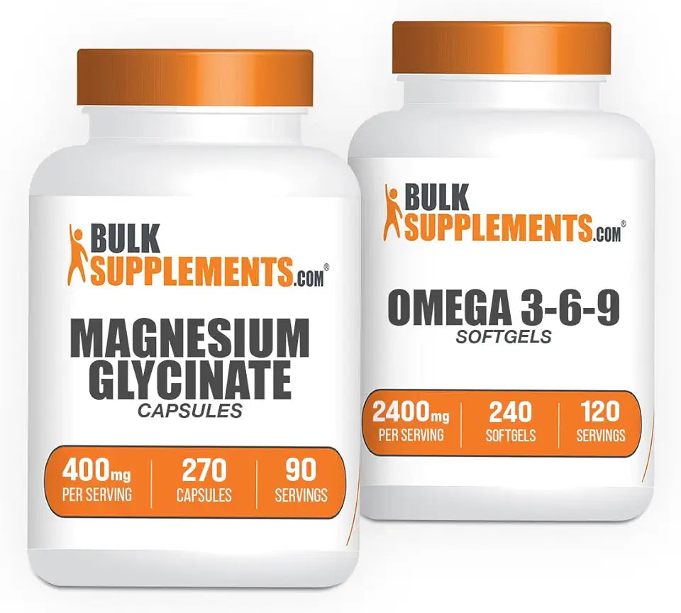 Magnesium Glycinate Capsules + Omega 3-6-9 Softgels Bundle A1259