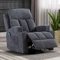 Manual Massage Recliner Chair with Heat, Side Pockets and Cup Holders, Overstuffed Breathable Fabric Reclining Chair, Single Sofa B468694