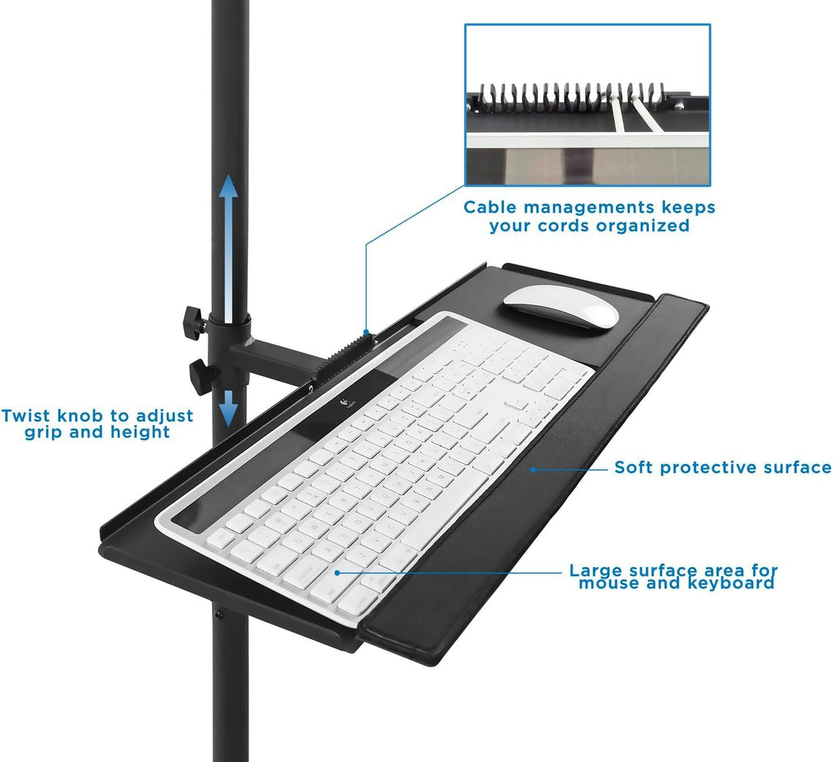 Rolling Computer Cart with Monitor Mount and CPU Holder B864879