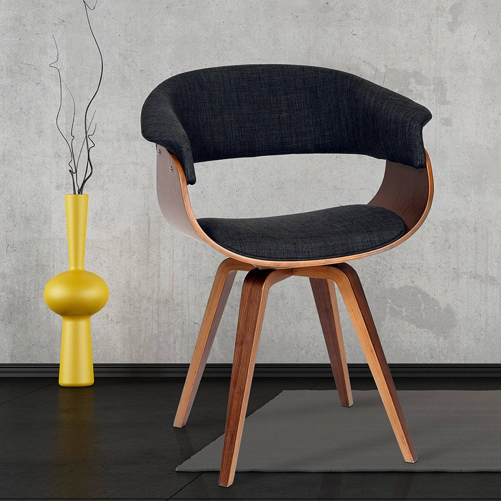 Charcoal Fabric and Walnut Wood Finish Chair S3874