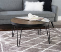 Round Mid-Century Coffee Table with Hairpin Legs, Walnut H531