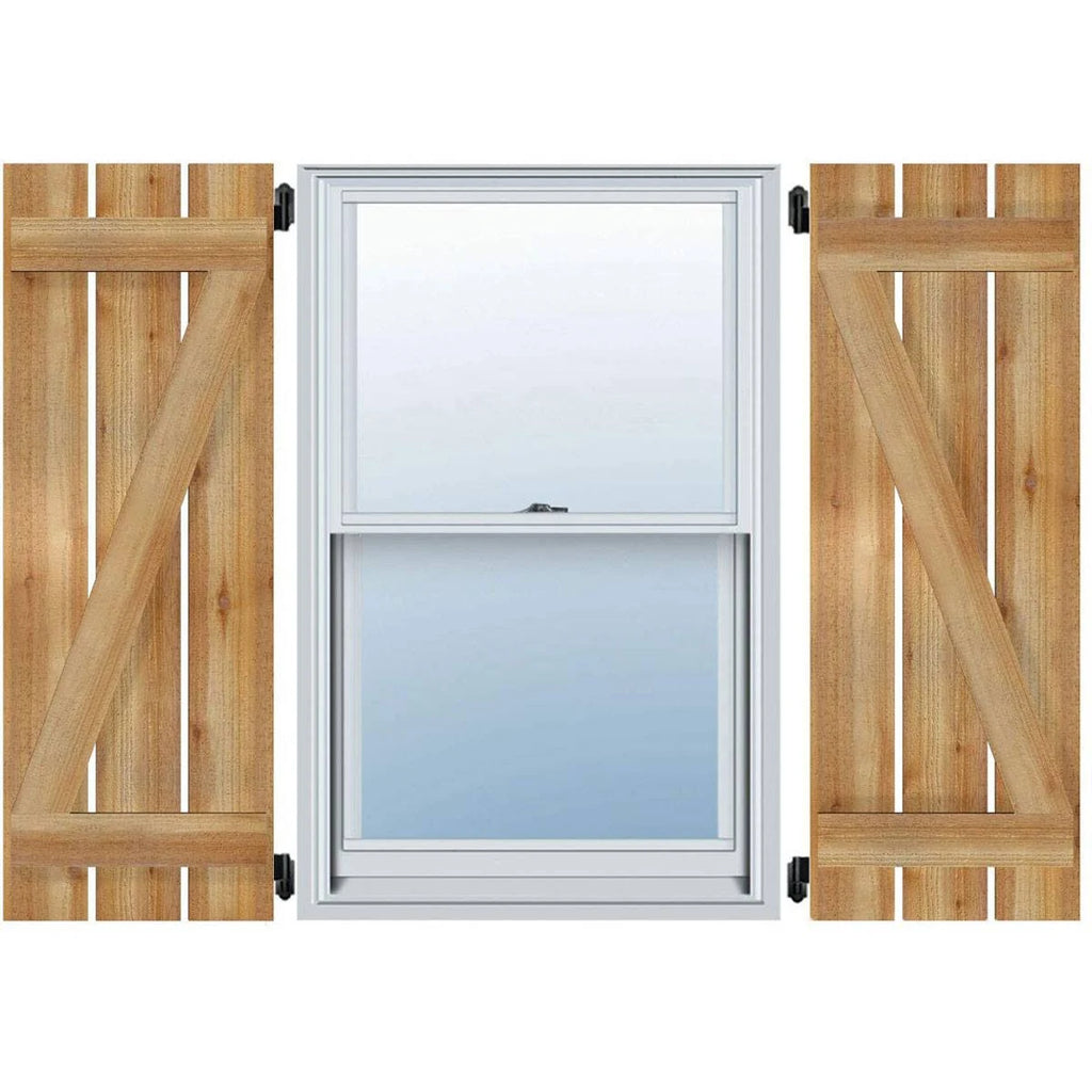 Spaced Board-n-Batten Shutters with Z-Bar, Rough Sawn Western Red Cedar K84620