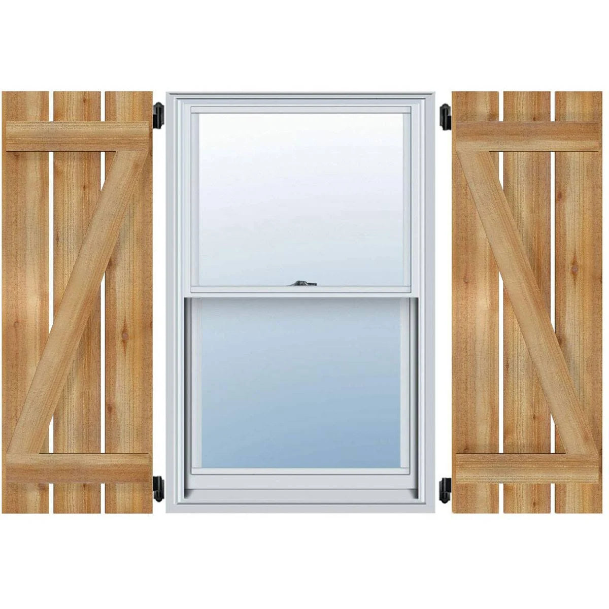 Spaced Board-n-Batten Shutters with Z-Bar, Rough Sawn Western Red Cedar K84620