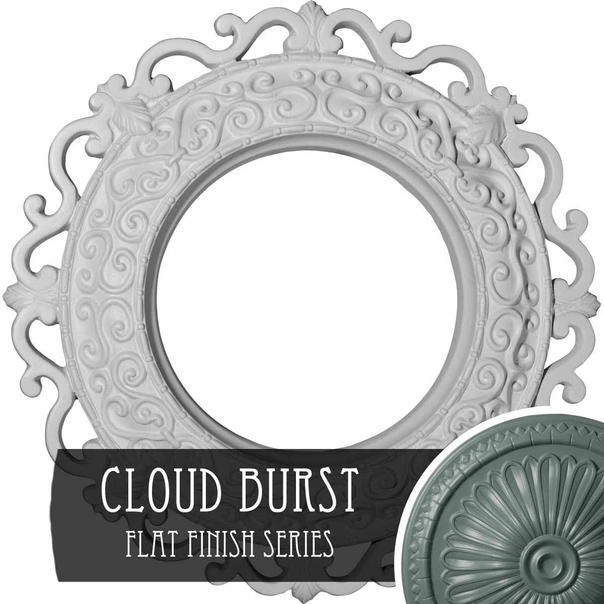 13 1/4x22OD x 6 5/8x22ID x 1 1/8x22P Hand-Painted Ceiling Medallion S72540