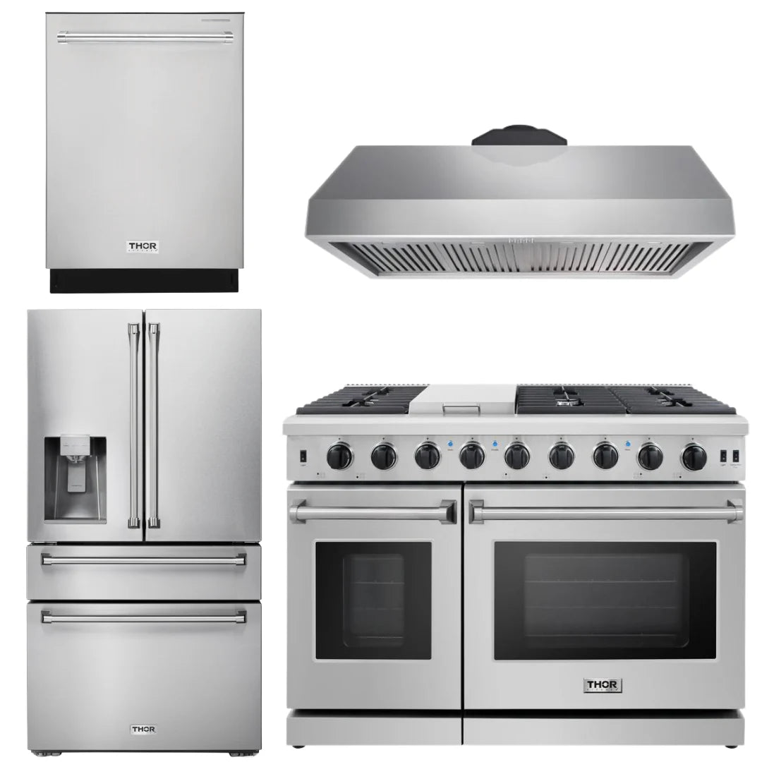 48 Gas Range, Range Hood, Dishwasher, Refrigerator with Water and Ice Dispenser N31737