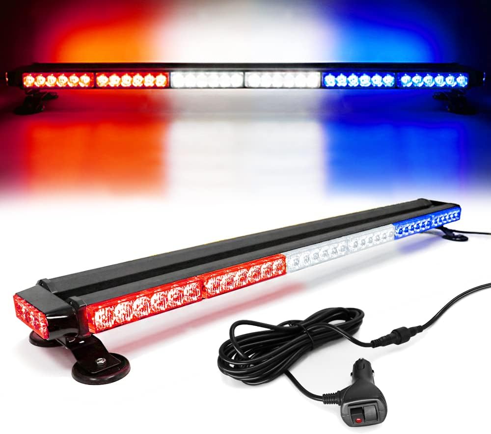 Blue 38" 78 LED Strobe Light Bar with Magnetic Base Z130