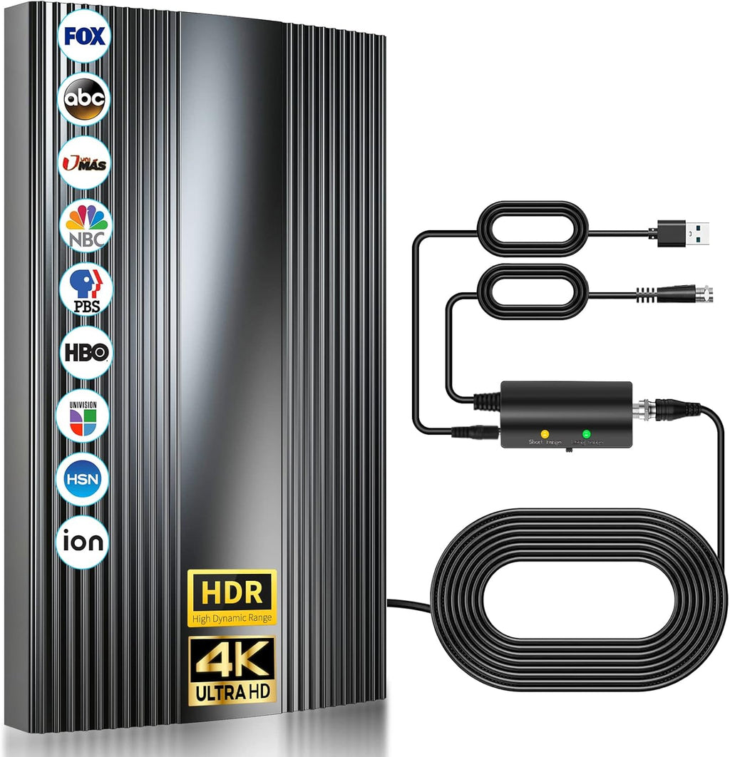 TV Antenna with Amplifier Signal Booster & 33FT Coaxial Cable L402056