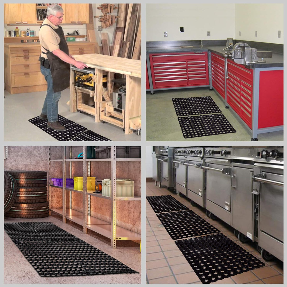 Interlocking Rubber Drainage Floor Mat 24 x 16 inches 12 Mats H662
