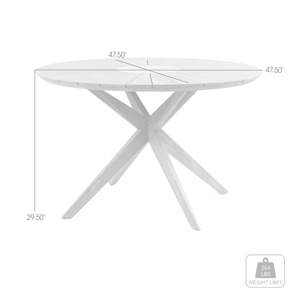 Eucalyptus Wood and Concrete Round Dining Table Z84328