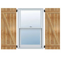 Rough Sawn Western Red Cedar Board-n-Batten Shutters with Z-Bar W25113