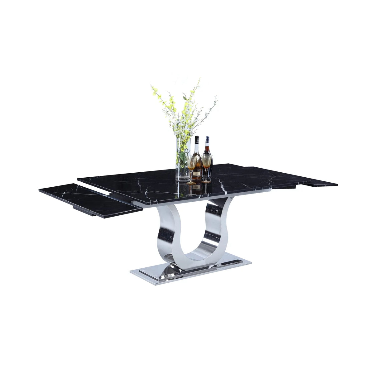 Contemporary Marble Top Extendable Dining Table U757603