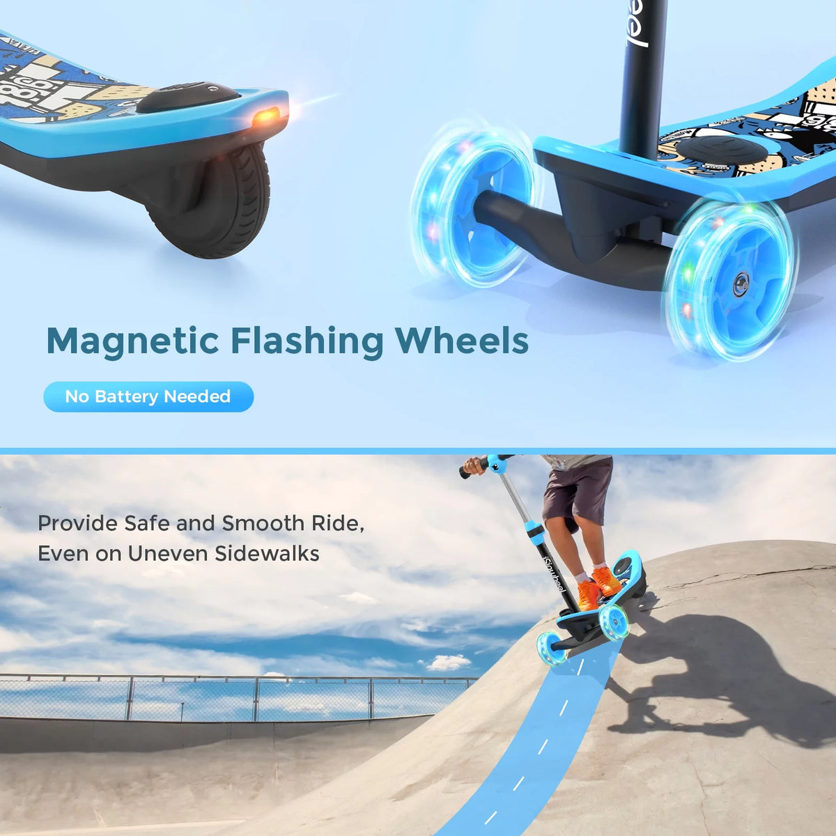 3 Wheel Electric Scooter with Flashing Wheels Q459561