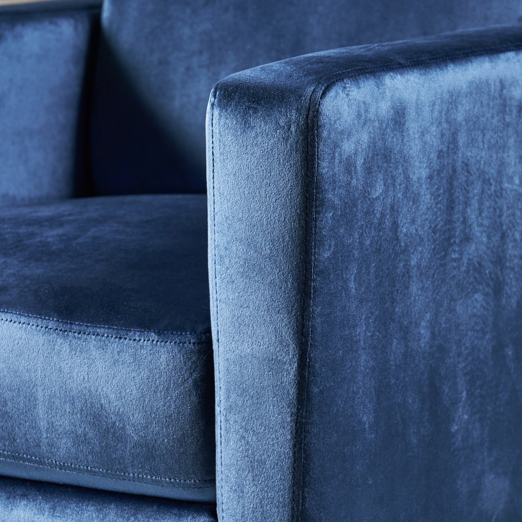 Cobalt Velvet Push Back High Leg Recliner B2122