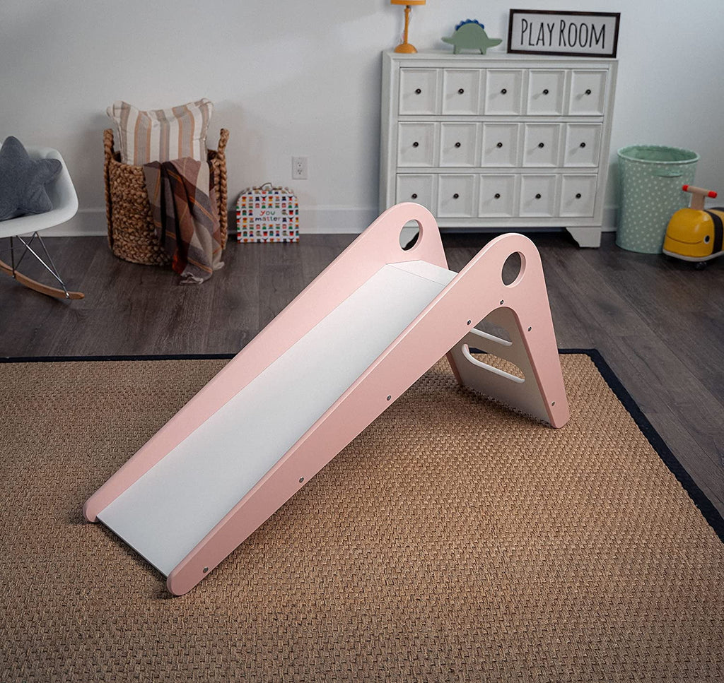 Pink Wooden Indoor Slide for Toddlers G508839