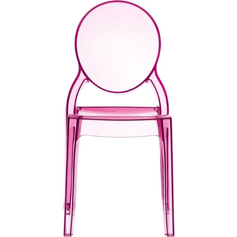 Transparent Pink Polycarbonate Dining Chair, Set of 2 L633609