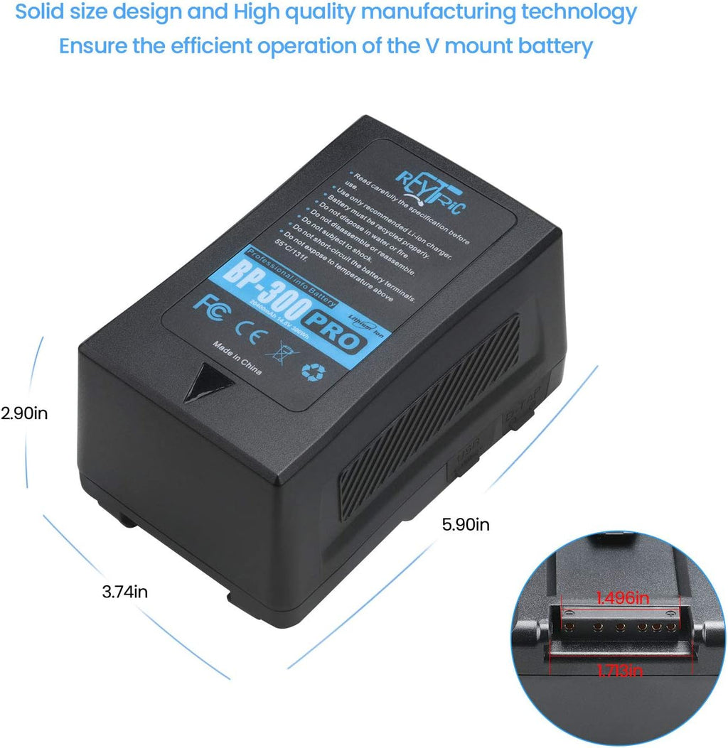 300Wh V Mount Battery with 5A Output D-Tap Charger and D-Tap Cable W616249