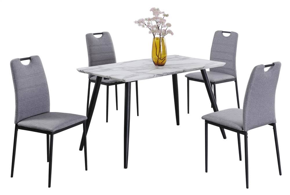 Dining Set with Laminated Wooden Top and 4 Chairs L902229