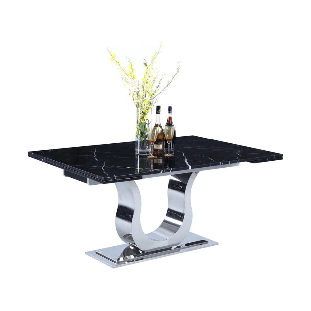 Contemporary Marble Top Extendable Dining Table U757603