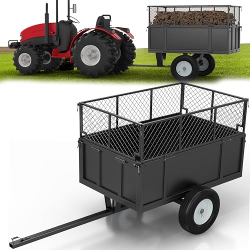 Heavy Duty 750lb ATV Dump Trailer, 17 Cu.Ft Yard Cart with Removable Sides B2054