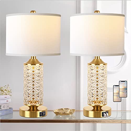 Set of 2 Table Lamps with USB Ports M91001