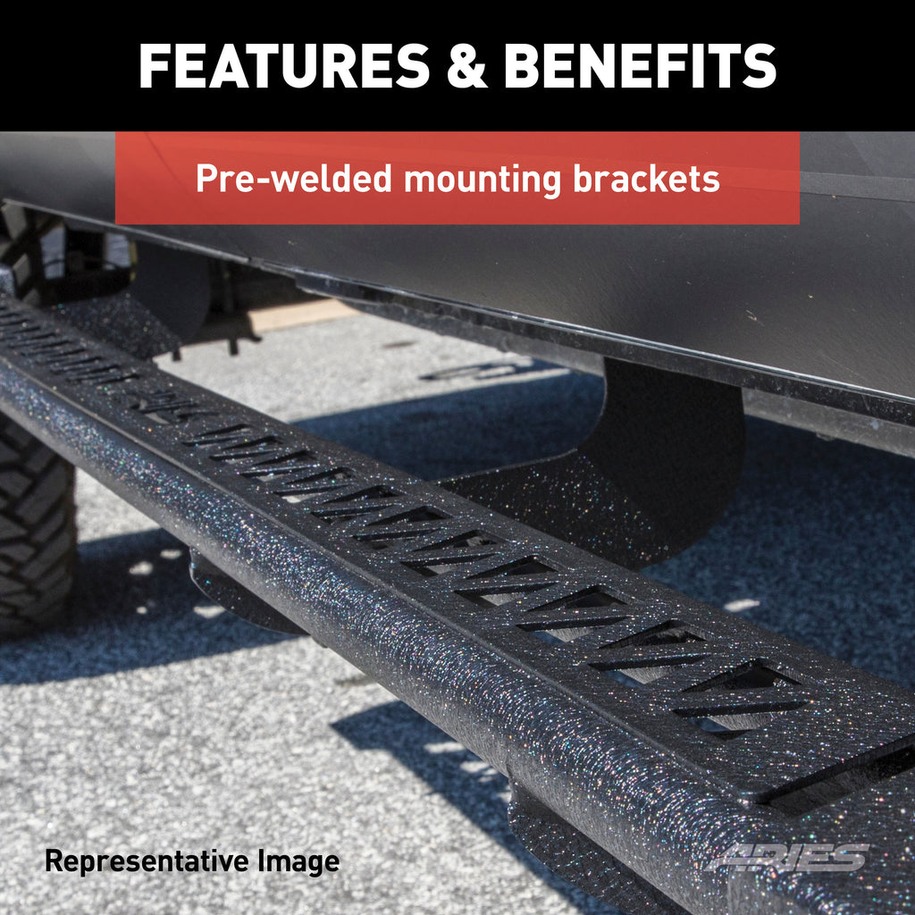 Black Steel Rocker Step Guard Running Boards T4802
