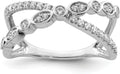 14k White Gold Criss Cross Diamond Ring L27164