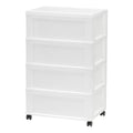 Black Plastic 3 Drawer Storage Cart with Wheels, Set of 2 K625