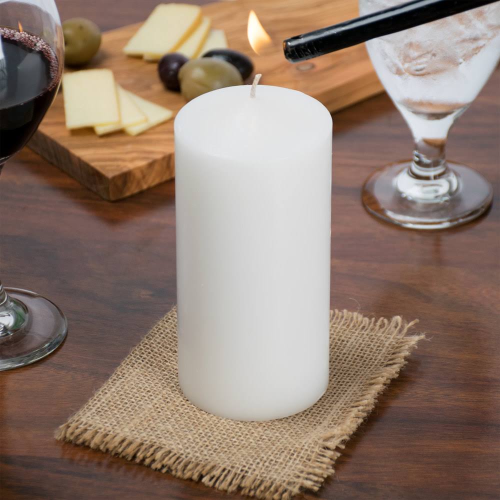 White Wax Pillar Candle - 12/Case Y60140