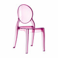 Transparent Pink Polycarbonate Dining Chair, Set of 2 L633609