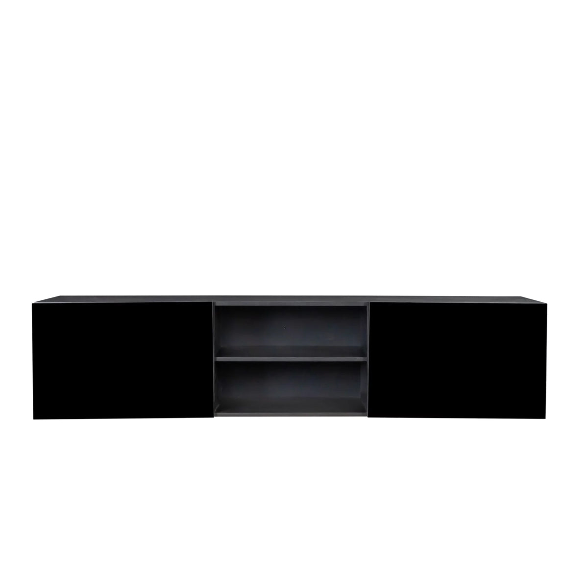 Wall Mounted Floating TV Stand with Shelf and Clamshell Doors B2797