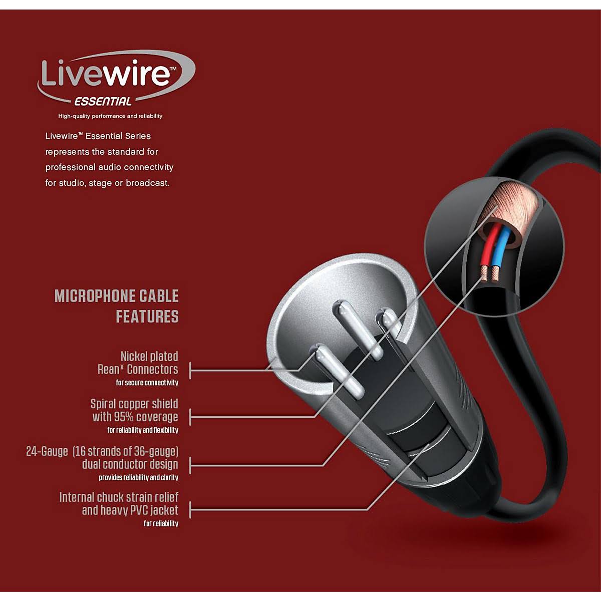 Black XLR Microphone Cable 100 ft F5570