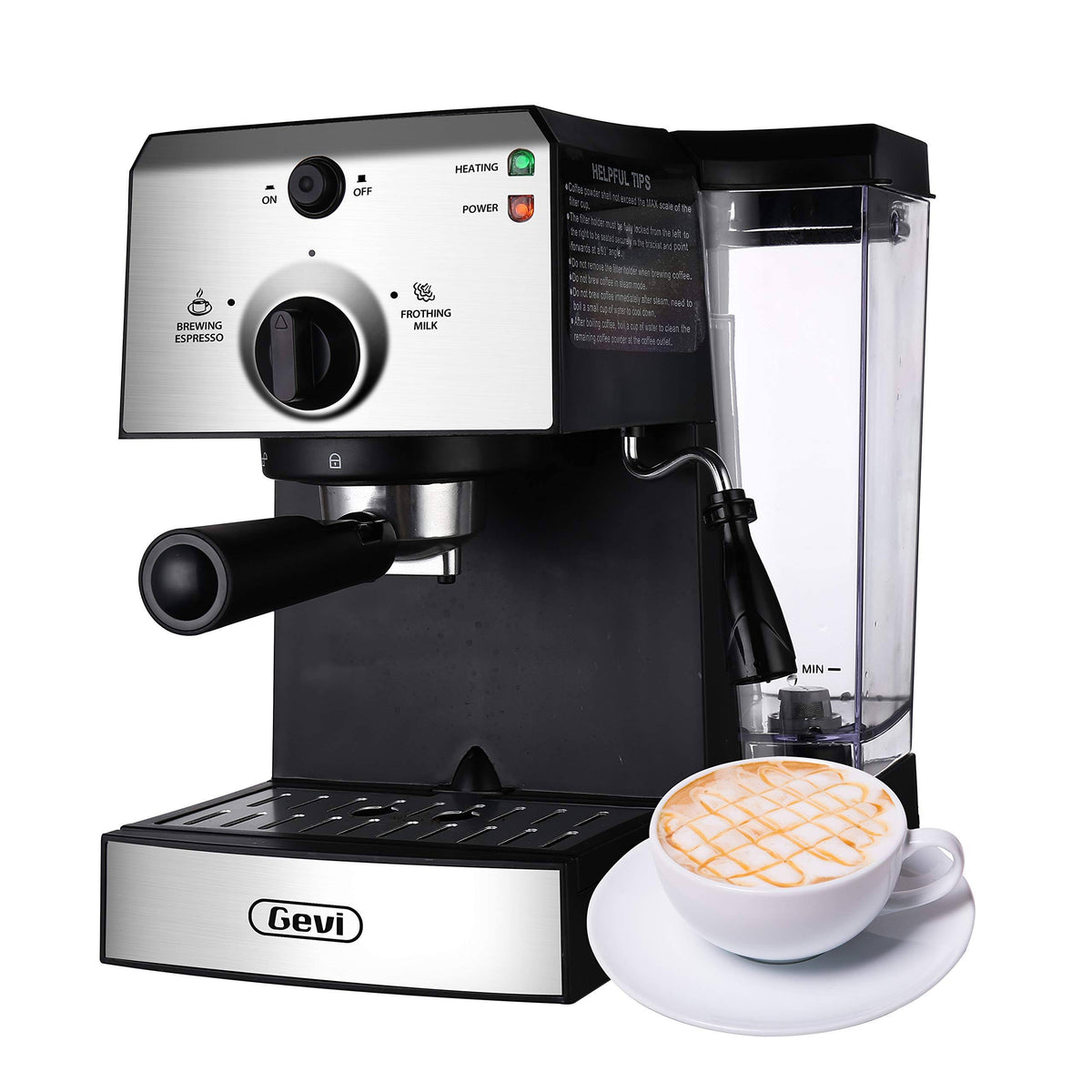 15 Bar Espresso Coffee Maker with Milk Frother Wand, 1.25L U85135