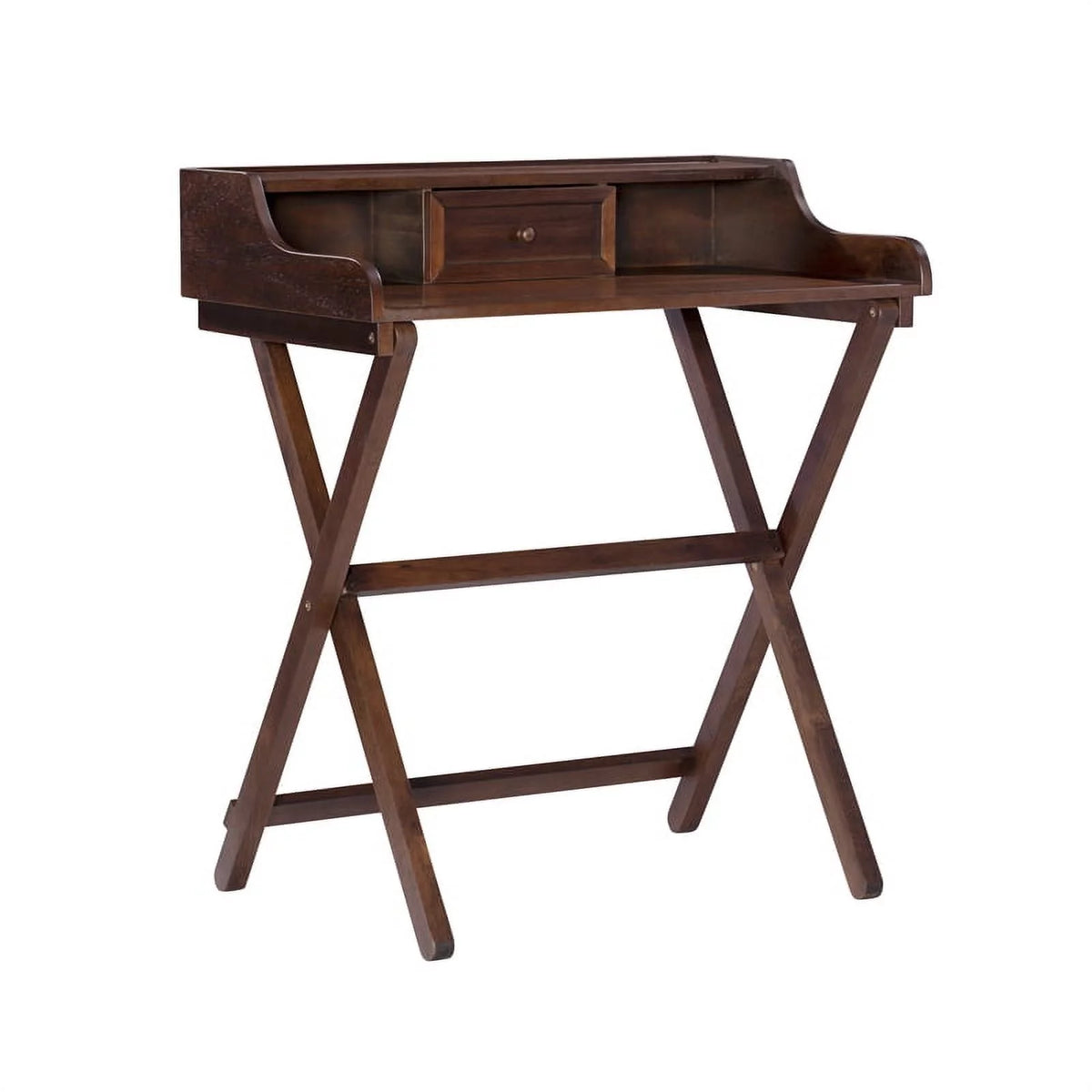 Wood Folding Desk in Antique Walnut Brown A19649