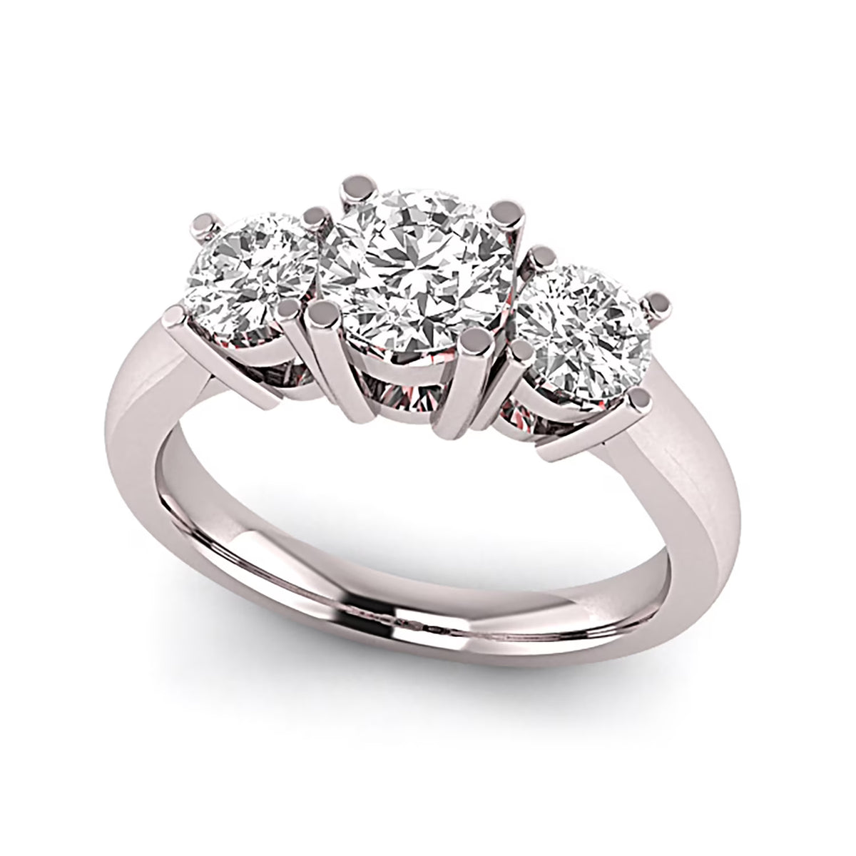 14K White Gold Three Stone Ring M363818