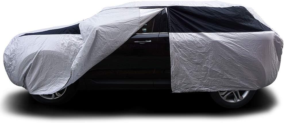 Lightweight Poly 210T Car Cover for Mid-Size SUV 188-206", Waterproof, UV Protection, Pack of 2 R3977